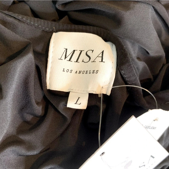 MISA Los Angeles Athema Cutout Waist Sleeveless Maxi Dress Black Size L NWT - Picture 9 of 13